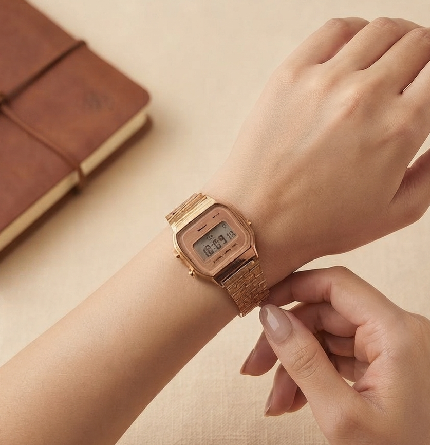 Retro Square Electronic Timepiece