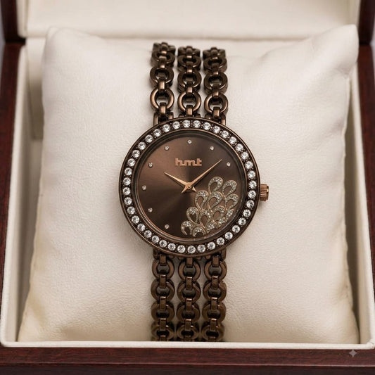 Metallic Brown Chain Watch