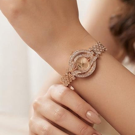 Rose Gold Butterfly Crystal Watch