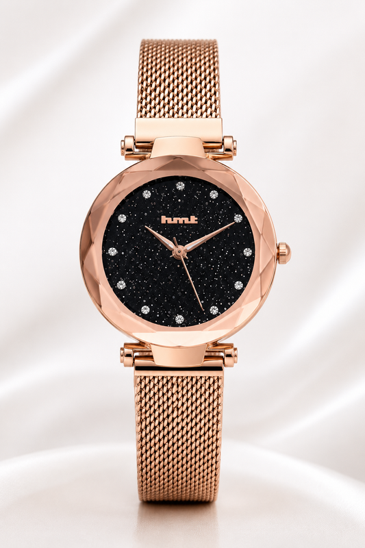Rose Gold Starry Night Analog Watch