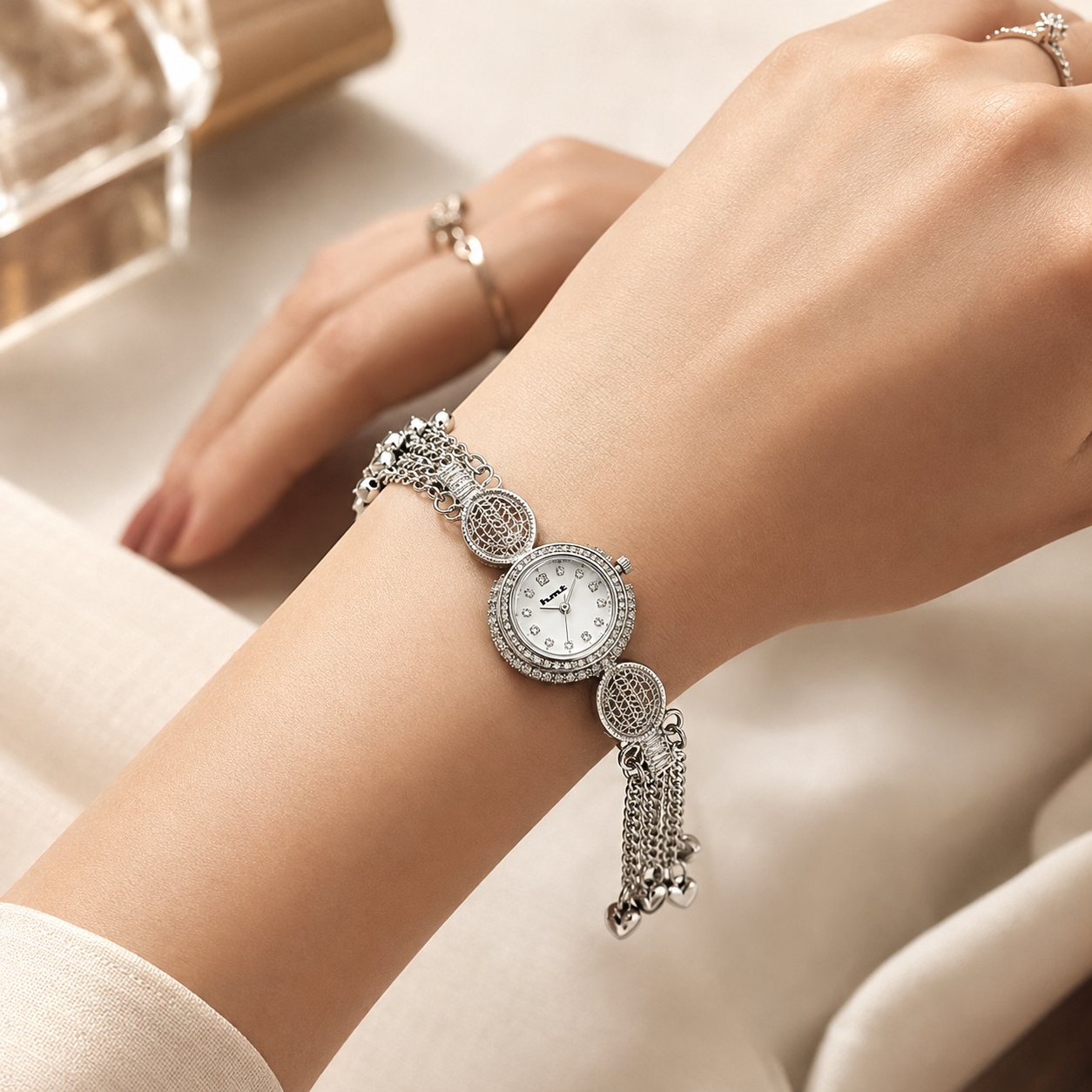 Kashmiri Oxidised Silver Ghungroo Watch