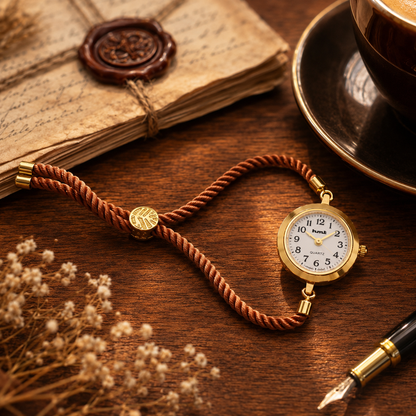 Anti-Tarnish Gold Plated Dial Vintage Rope Bracelet Watch