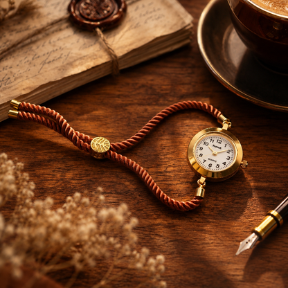 Anti-Tarnish Gold Plated Dial Vintage Rope Bracelet Watch