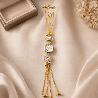Anti-Tarnish Traditional Kundan Kashmiri Bracelet Watch
