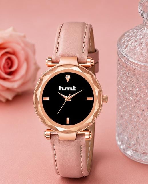 Rose Gold Watch with Pink Leather Strap