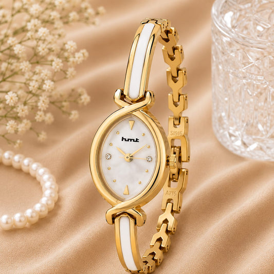 Gold-Tone Anti-tarnish Watch With White Dial