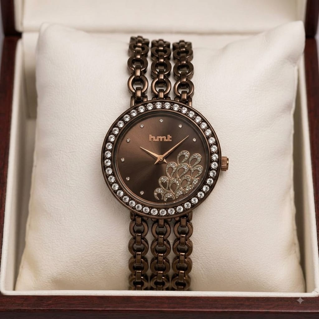 Metallic Brown Chain Watch