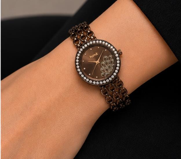 Metallic Brown Chain Watch