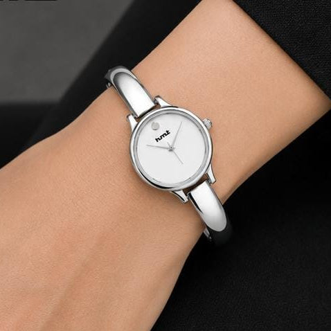 Silver Metallic Bangle Watch