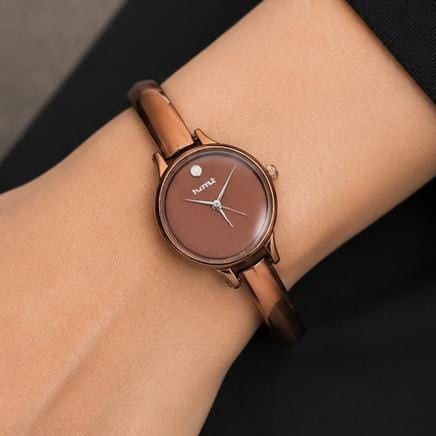 Copper Metallic Bangle Watch