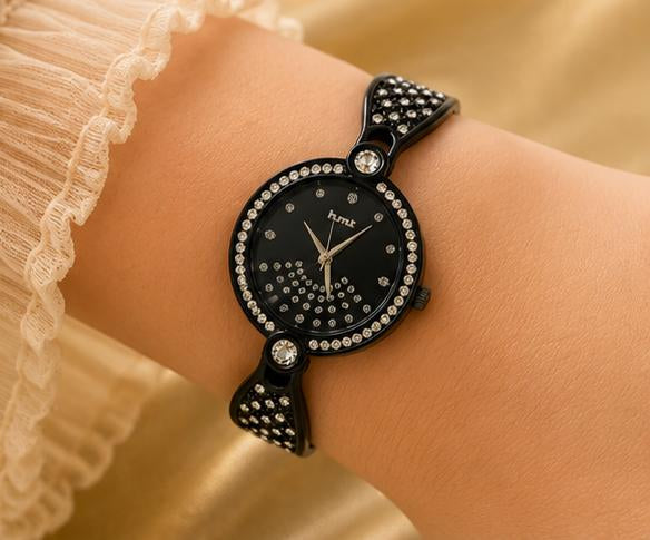 Crystal Studded Black Watch