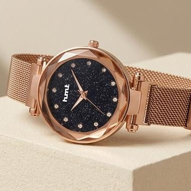 Rose Gold Starry Dial Women's Watch